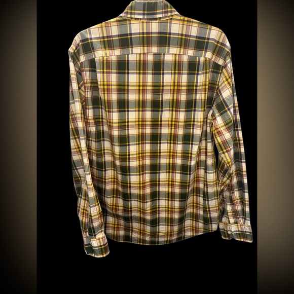Tailored by J CREW Men’s cotton woven plaid long sleeve shirt | Size Large - Picture 2 of 9